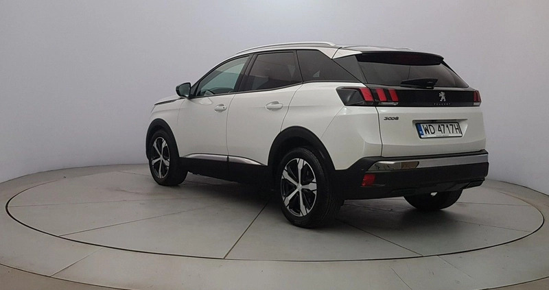 Peugeot 3008 cena 104850 przebieg: 48000, rok produkcji 2018 z Krzywiń małe 466